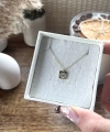 Minimal Kare Göz Kolye I 925 Gümüş