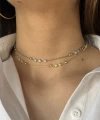 Fatma Ana El ve Ay Motifli Choker Zincir Kolye I 925 Gümüş