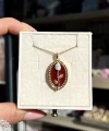 Kırmızı Lale Sanat Kolye I Çelik