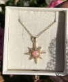 Pembe Opal Taşlı Kuzey Yıldızı Kolye I Çelik
