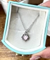Pembe Opal Kalp Kolye I Çelik