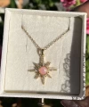 Pembe Opal Taşlı Kuzey Yıldızı Kolye I Çelik