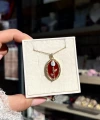 Kırmızı Lale Sanat Kolye I Çelik