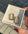 İşlemeli Dörtgen Küpe I Çelik