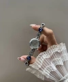 Mavi Parıltılı Kalp Vintage Saat