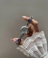 Mavi Parıltılı Kalp Vintage Saat