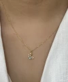 Opal Taşlı Minimal Hilal Kolye I 925 Gümüş