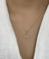 Opal Taşlı Minimal Hilal Kolye I 925 Gümüş