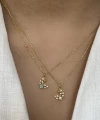 Opal Taşlı Minimal Hilal Kolye I 925 Gümüş