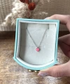 Opal Taşlı Minimal Kalp Kolye I 925 Gümüş