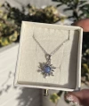 Opal Taşlı Sun Kolye I Çelik