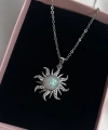 Opal Taşlı Sun Kolye I Çelik