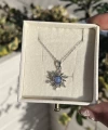 Opal Taşlı Sun Kolye I Çelik