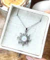 Opal Taşlı Sun Kolye I Çelik