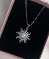 Opal Taşlı Sun Kolye I Çelik