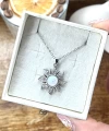 Opal Taşlı Sun Kolye I Çelik