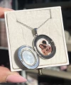 Oval Desenli Fotoğraflı Kapaklı Kolye I Çelik