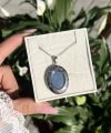 Oval Desenli Fotoğraflı Kapaklı Kolye I Çelik