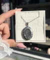 Oval Desenli Fotoğraflı Kapaklı Kolye I Çelik