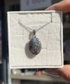 Oval Desenli Minimal Çift Fotoğraflı Kolye I Çelik (1,5 cm)