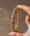 Pastel Küçük Mix Çiçek Desenli Vintage Mineli Bileklik