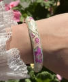 Pastel Kalın Mix Pembe Lotus Mineli Bileklik