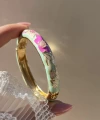 Pastel Kalın Mix Pembe Lotus Mineli Bileklik