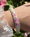 Pastel Kalın Mix Pembe Lotus Mineli Bileklik