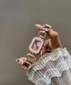 Pembe Elmaslı Vintage Saat