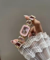 Pembe Elmaslı Vintage Saat