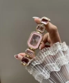 Pembe Elmaslı Vintage Saat