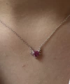 Pembe Kalp Kolye I 925 Gümüş