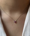 Pembe Kalp Kolye I 925 Gümüş