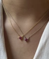 Pembe Kalp Kolye I 925 Gümüş