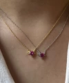 Pembe Kalp Kolye I 925 Gümüş