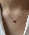 Pembe Kalp Kolye I 925 Gümüş