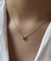 Pembe Kalp Kolye I 925 Gümüş