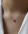 Pembe Kalp Kolye I 925 Gümüş