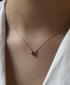 Pembe Kalp Kolye I 925 Gümüş