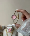 Pembe Kelepçe Vintage Saat