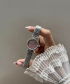 Pembe Pırıltı Vintage Saat