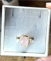 Pembe Taşlı Vintage Yüzük I 14 Altın Kaplama