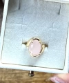 Pembe Taşlı Vintage Yüzük I 14 Altın Kaplama