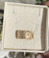 Pembe Yıldız Damalı Vintage Yüzük I 14K Altın Kaplama