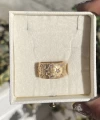 Pembe Yıldız Damalı Vintage Yüzük I 14K Altın Kaplama