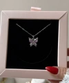 Pink Butterfly Kolye