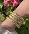 Renkli Güneş Motifli Vintage Kelepçe Bileklik I Çelik