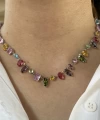 Renkli Taşlı Gem Kolye