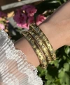 Renkli Taşlı Satürn Vintage Kelepçe Bileklik I Çelik