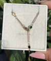 Mini Yuvarlak Renkli Taşlı ve Ataç Y Kolye I İthal